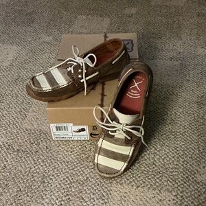 Twisted X Brown and Cream Flats